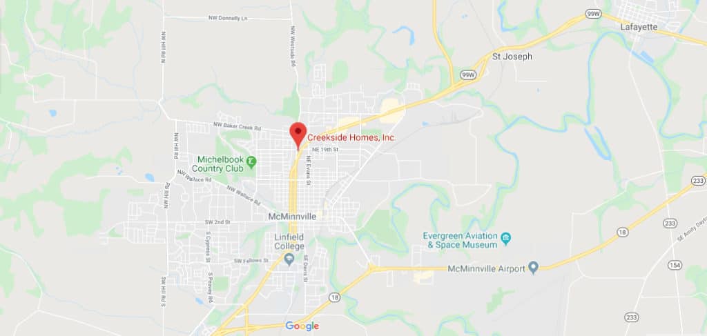 Home Builder Oregon map